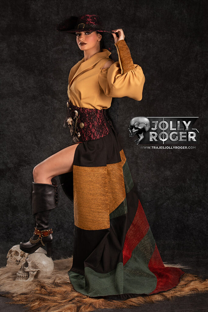 rusla | traje de pirata para mujer en alquiler para fiestas de moros y cristianos | trajes jolly roger | petrer