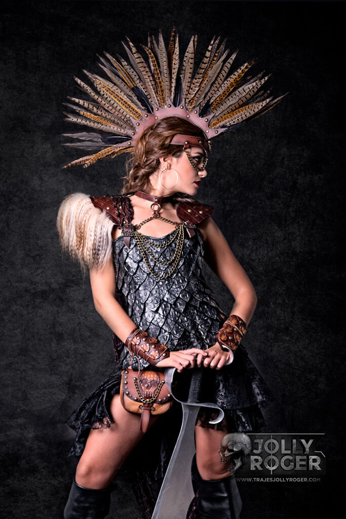 valkiria | traje de pirata para mujer en alquiler para fiestas de moros y cristianos | trajes jolly roger | petrer
